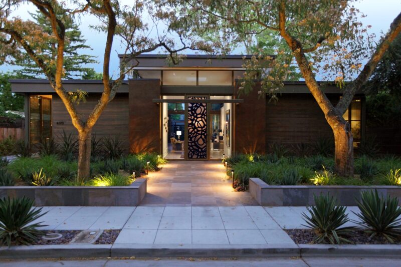 Drzwi zewnętrzne aluminiowe do eleganckiego domu jednorodzinnego